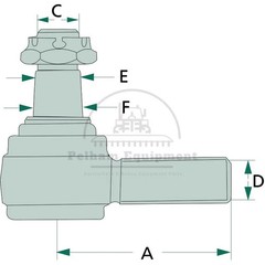John Deere Tie Rod LVU14549 88mm 5/8″ x 18mm 1/2″ x 20mm 19.4mm 22.3mm