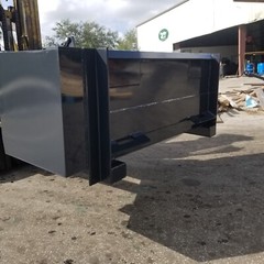 SKID STEER 1 YARD CONCRETE BUCKET – HOPPER – CEMENT BUCKET WITH 3′ CHUTE EXT