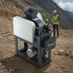 Uimoso 220V Double Roller Crusher with Dual Feed Inlets, 2.56×0.59 inch