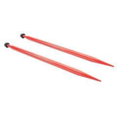 2PCS Red 47″ 3000LBS Hay Bale Spear Quick Attach Spike Fork For Tractors Loaders