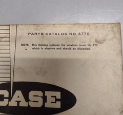 Case SE & SEA Series Rear Mounted Disk Harrows Parts Catalog No. A770