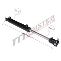 Hydraulic Cylinder Welded Double Acting 2.5″ Bore 8″ Stroke Clevis 2.5×8 NEW