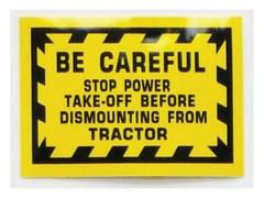 BE CAREFUL Decal Yellow & Black 3-5/8 x 2-5/8″ for Allis Chalmers