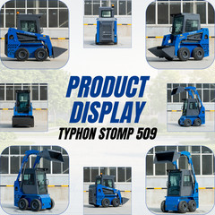 TYPHON STOMP 509 Wheeled Skid Steer Loader 25hp Kubota EPA Engine w 4 Attachment