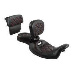 Passenger Sissy Bar Backrest Pad For Road King Street Glide 2014-2023 Black Red