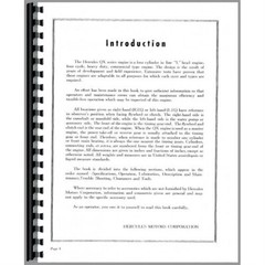 Hercules QXA QXB QXC QXD QXLD Engine Operators Service Manual