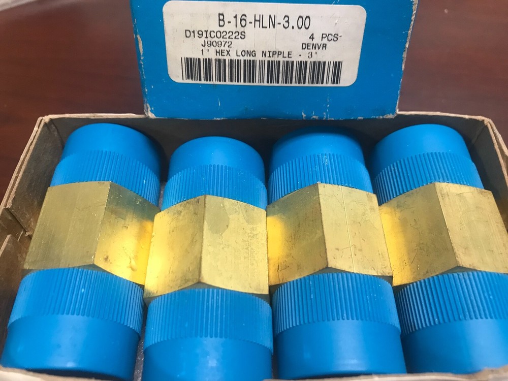 4- SWAGELOK B-16-HLN-3.00 1″ BRASS Hex Long Nipple 3″ Long Swagelock —- NEW