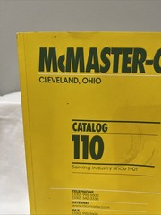 McMASTER CARR Catalog INDUSTRIAL Parts Equipment SUPPLY #110 CLEVELAND OHIO