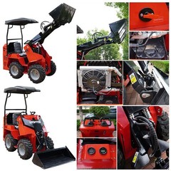 NEW Mini Wheel Type Skid Steer Loader Riding Skid Machine 13.5HP EPA For Sale
