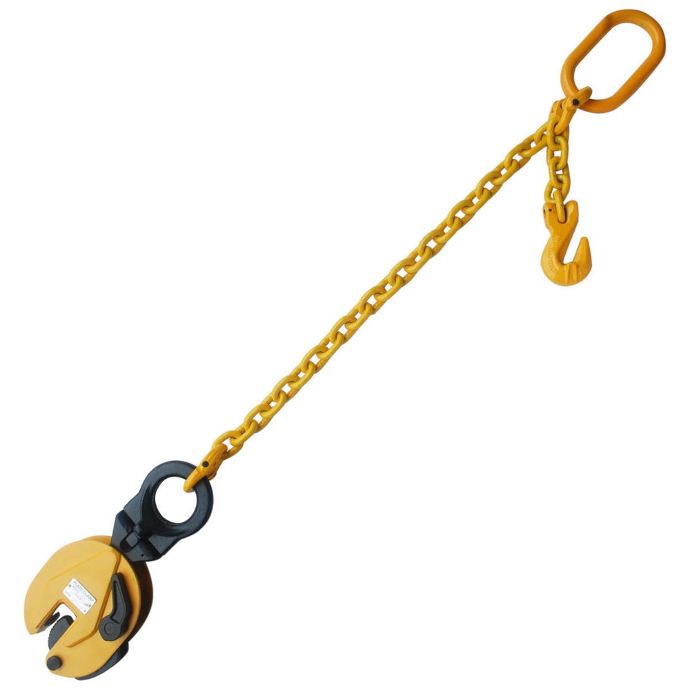 Plate Locking Lifting Clamps 2200 LBS With 1/4″ x 6′ Grade 80 Chain Sling