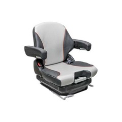 Uni Pro 138 Mechanical Suspension Seat | Black/Silver Vinyl with Orange Piping
