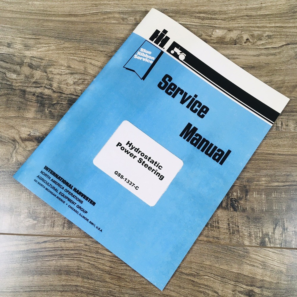 International Hydrostatic Power Steering Service Manual Repair Book GSS-1337-C