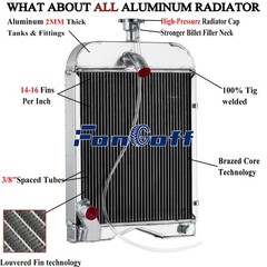 3-Row Aluminum Radiator for Ford 2N 8N 9N Tractors # 8N8005 86551430 US