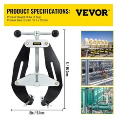 Pipe Clamp, 2 to 6 in, High Strength Ultra Clamp with Quick Acting Screws, Steel