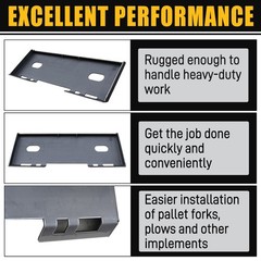 1/2″ Quick Tach Attachment Mount Plate Adapter For Skid Steer Loader Free Ship