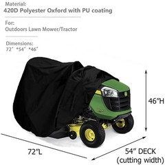 Riding Lawn Mower Cover, Waterproof Tractor Cover Fits Decks up to 54″,Heavy …