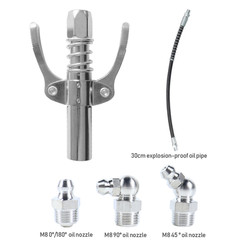 (2 Pack) Double Handle Lock Plier Oil Nozzle High Pressure Grease Gun Coupler+A