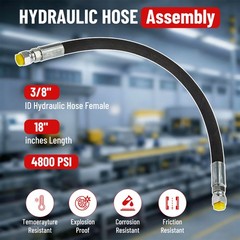 3/8” Hydraulic Hose Assembly – #6 JIC Female Straight Swivel Fittings – 4800PSI