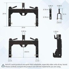 Heavy Duty Cat 1 3 Point Quick Hitch Fits Most Tractors No Drill 2in Receiver