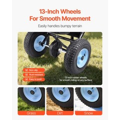 Uimoso 100LB Walk-Behind Broadcast Spreader Adjustable 0-9.8ft Width Fertilizer