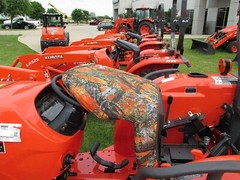 2008 and Up Kubota Seat Covers for tractor MX4800, MX5000, MX5200 in Orange Camo
