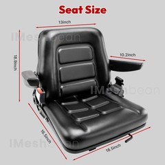 Tractor Forklift Seat Excavator Universal Adjustable Backrest Armrest Safty Belt