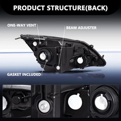 Headlight Assembly Set for 2007-2011 CRV Halogen Chrome Clear Left Right