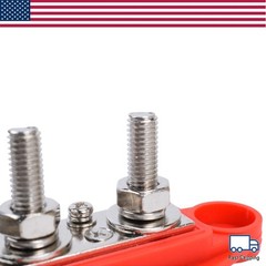 New Red & Black 5/16″ 4 Stud Power Distribution Block -BUSBAR- With Cover
