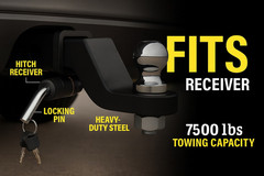 Trailer Hitch Ball Mount, for 2″ Receiver with 2-5/16″ Ball 2″ Drop 7500 lb