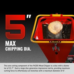 MechMaxx 420cc 15hp Engine Powered 5” Wood Chipper With Taillight/Towbar, P4205