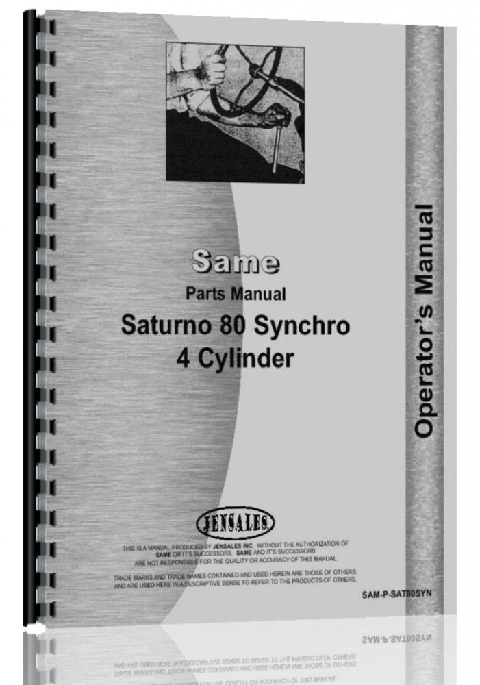 Same Saturno 80 Tractor Parts Manual Catalog Synchro 4 Cyl