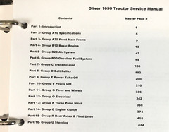 Oliver 1650 Tractor Service Parts Operators Manual Set Repair Workshop Shop Book