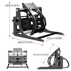 Skid Steer Log Grapple Attachment Quick Attach Heavy Duty Brush FREE SHIP