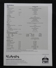 (2) 2006 GENUINE KUBOTA MX5000SU TRACTOR “SPECIFICATIONS” SALES BROCHURES