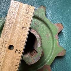 John Deere PK1484H Chain Sprocket 1” shaft 9 teeth approx 5-1/2” diameter