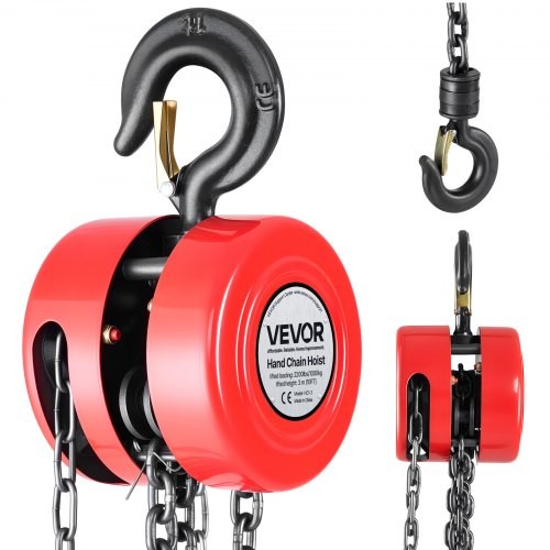 Hand Chain Hoist,1 Ton 2200 lbs Capacity,Manual Chain Block w/Upgrade G70 Galvan