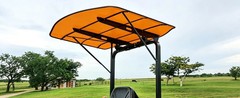 Tractor ROPS Canopy Sun Shade Roof Fits 2×2 & 2×3 ROPS 53.7″x53.3″ Black & Orang