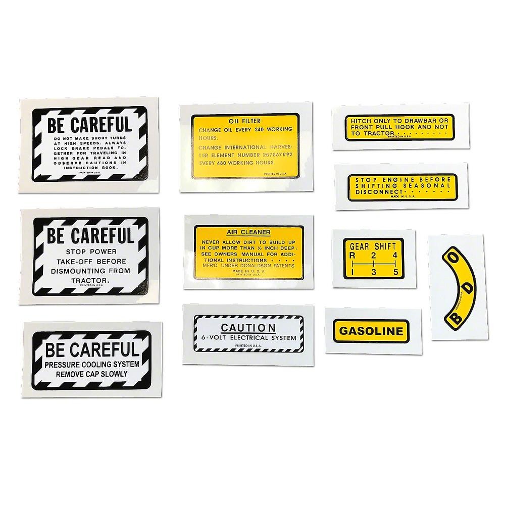 11 Piece Miscellaneous Decal Set (For IH 400, 450 Gas) Fits International