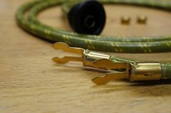 Green Cloth Copper Core Spark Plug Wires Set w/ Thumb Screws to Fit John Deere B