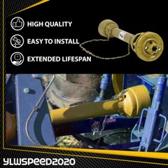 PTO Shaft PTO Drive Shaft 1-3/8″x6 Spline w/ Slip Clutch T4 31.5-41″ Yellow New