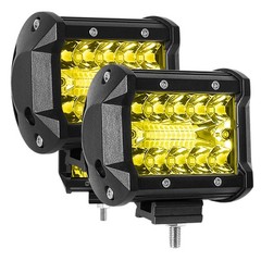 2Pcs 4″ LED Work Lights Amber Spot Pods OffRoad Truck ATV UTV Driving Fog Lamps