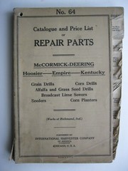 1923 IH McCORMICK DEERING HOOSIER EMPIRE KENTUCKY DRILLS PLANTERS PARTS CATALOG