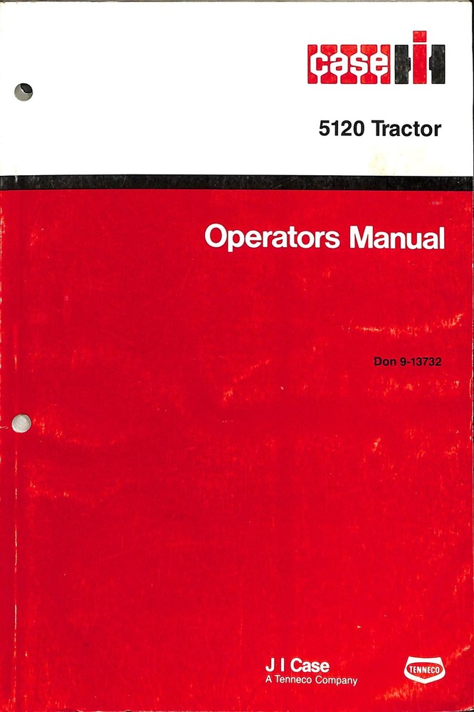 Case IH 5120 Tractor Operators Manual J I Case Printed in England
