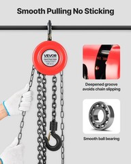 Hand Chain Hoist,1 Ton 2200 lbs Capacity,Manual Chain Block w/Upgrade G70 Galvan
