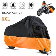NEW Black and Orange Waterproof Motorcycle Cover XXXL116″ Fits Large Cruisers