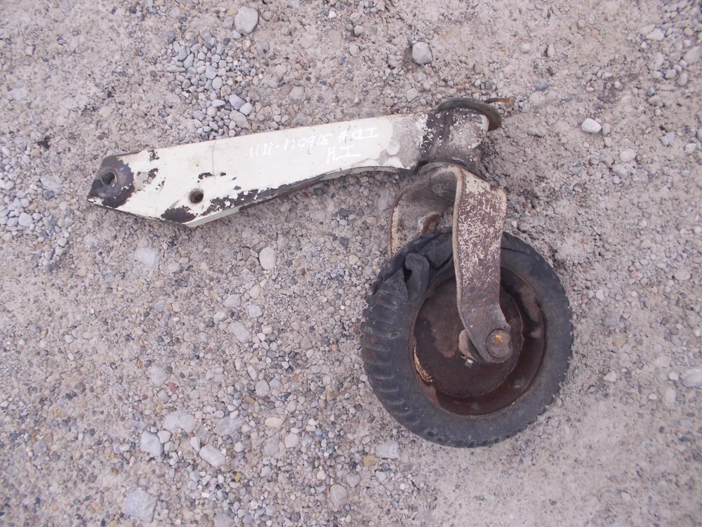 IH International 3160U Belly Mower front guide DAMAGED wheel w/ mounting bracket