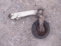 IH International 3160U Belly Mower front guide DAMAGED wheel w/ mounting bracket