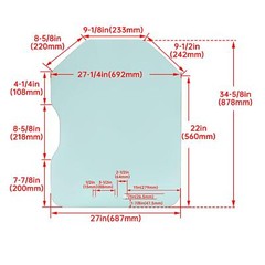 Front Door Glass Window For Bobcat G Series S185 S250 T110 T140 A220 Skid Steer