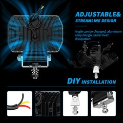 Pair 4” inch 50W LED Spot work Lights Fit Caterpillar Construction Equipment