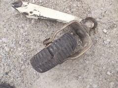 IH International 3160U Belly Mower front guide DAMAGED wheel w/ mounting bracket